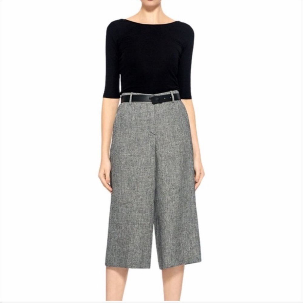 Theory Halientra Linen Wide Pants - Gray (10)